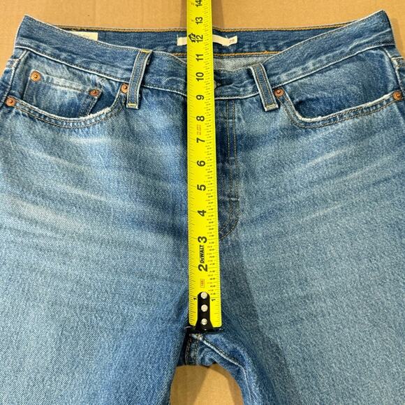 Levi’s Wedgie Straight Fit Denim High Rise Button Fly Jeans Medium Wash - Picture 11 of 13